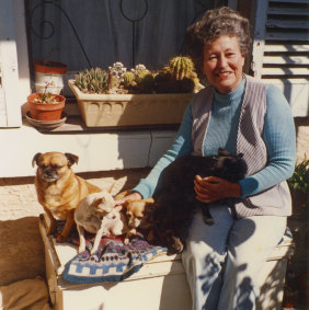 Bernice Kopple with her pet pooches in the 1970s