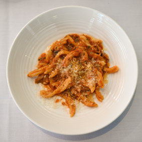 Sonja Hood chose lamb ragu pasta, usually served at Sosta Cucina with hand-cut pappardelle, but with gluten-free pasta here as she is coeliac.