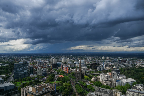 The Melboure skyline on Wednesday afternoon. 