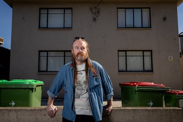 Tristan Sime at his rental home.