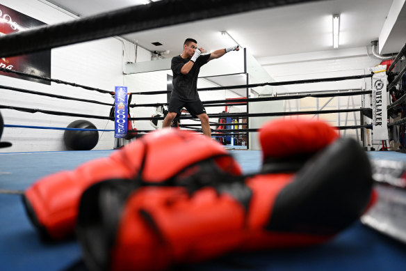 Tim Tszyu works up a sweat at the famous Ten Goosen Boxing Gym.