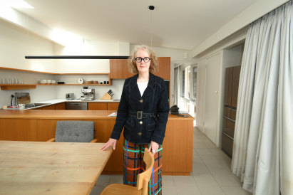 Julie Mulhauser in her energy-efficient kitchen in Melbourne’s eastern suburbs.