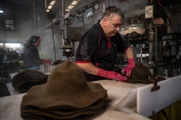 1000 hats are made at the Akubra workshop in a day, passing through 60 pairs of hands across six weeks and enduring 162 steps.