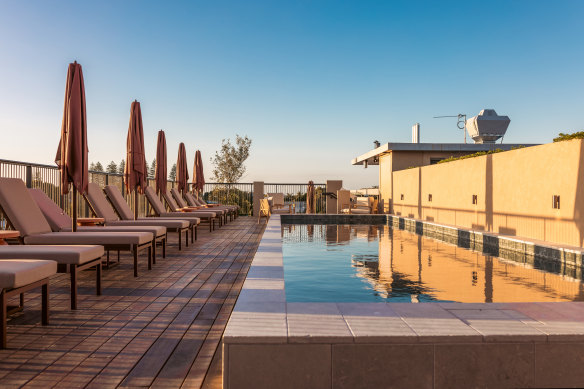 Bohemian luxury? Or just luxury? The rooftop pool at Hotel Marvell.