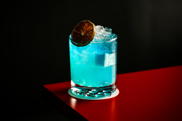 Luminous Lagoon, Arms Length’s blue coconut margarita for the Light Up the Cross campaign.

