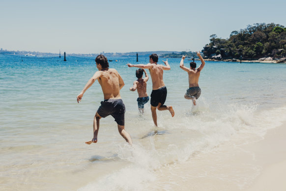 Edward Strickland, Julian Zogg, Aiden Green and Koda Sissian were the first to hit the water when it reopened.