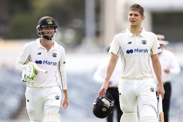 WA’s Sam Whiteman and Aaron Hardie put together a combined 297 runs in the second innings of the Sheffield Shield final against Victoria.