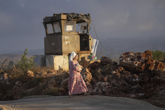 A Jewish arrives to pray in the Eviatar outpost in the Israeli-occupied West Bank.