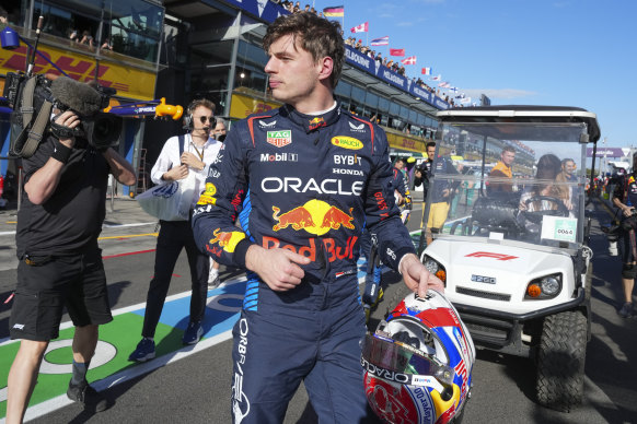 Walk in the park: World champion Max Verstappen takes pole position for Sunday’s Australian Grand Prix.