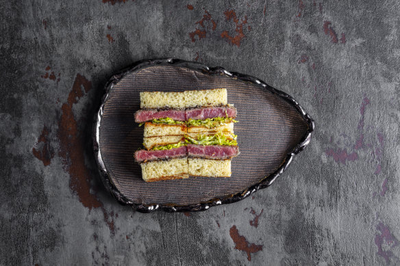 Decadence in one bite … Wagyu katsu sando.
