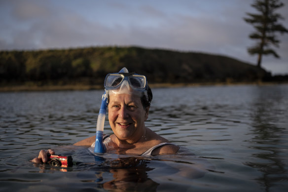 Citizen scientist Susan Prior near the spot where she found Doris.