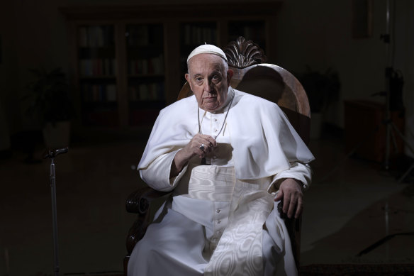 Pope Francis eschewed the more elaborate embellishments of papal attire favoured by his predecessor, Pope Benedict.