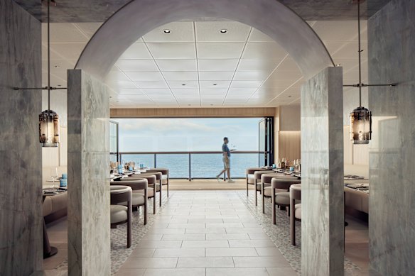 Mistral is one of five chic restaurants aboard the Ritz-Carlton Yacht Collection new Luminara ship.