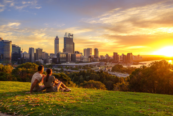 Sunrise at Kings Park and Botanic Garden.