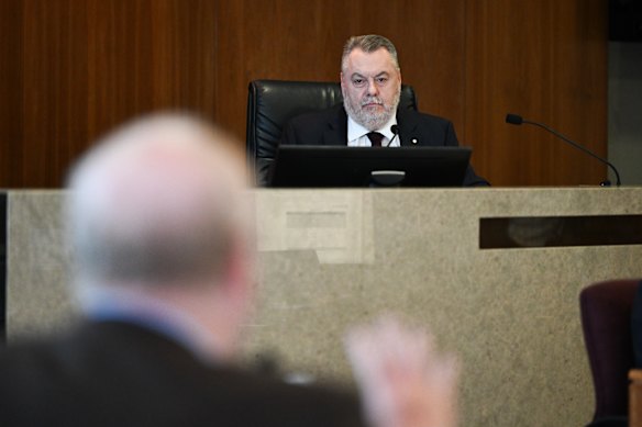 Commissioner Stuart Wood at the inquiry.
