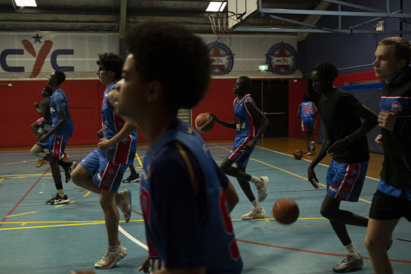 Savannah Pride run drills during training last week. 