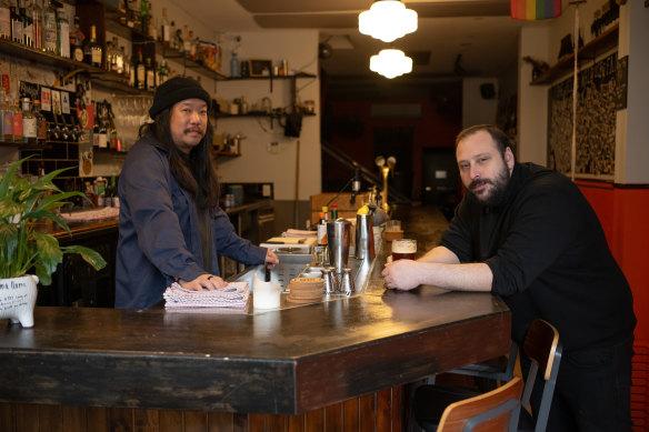 Otis bar co-owner Dan Teh and Crosstalk Records founder Joshua Gibbs.