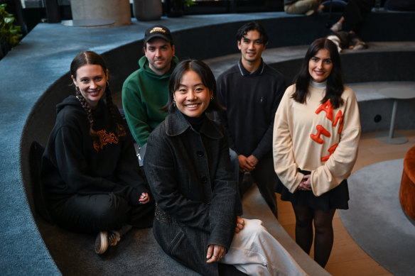 Melbourne millennials Shelby Hobbs, Shaun Ponton, Yui Huo, Josh Segal and Liana Dowie say their generation is more prepared to take risks.
