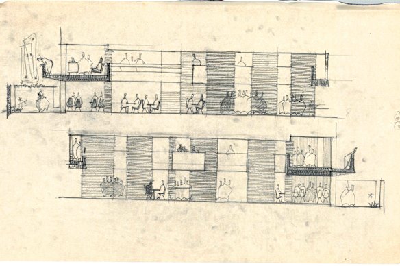 Another of James’ original drawings for the Reader’s Digest building.