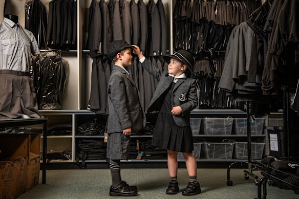 Patton and Autumn Gruber in the Newington school uniform.