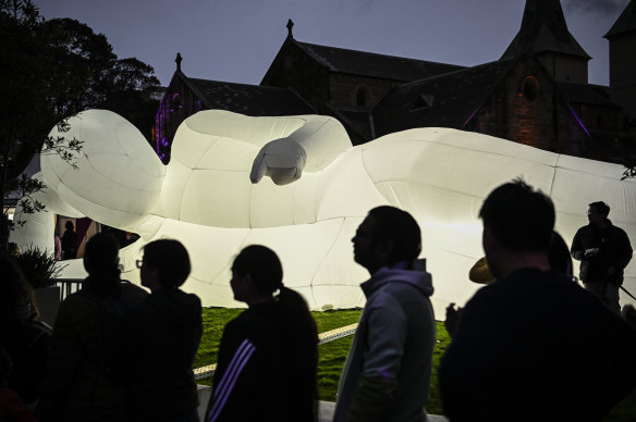 Art lights up the night at the Parramatta Lanes festival. 