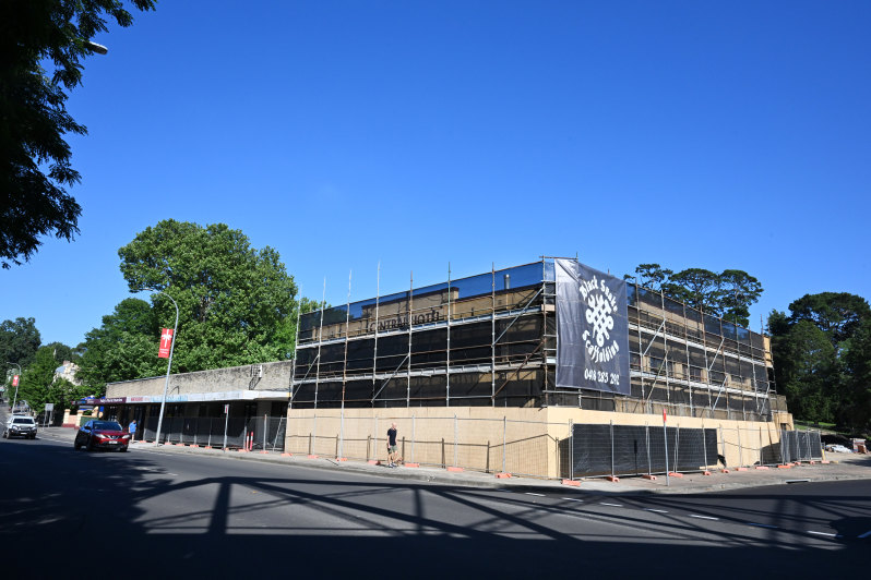No-go zone: While the beer garden will open in February, the boarded-up Central Hotel in Moss Vale is still 18 months away from reopening.