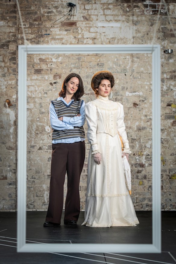 Grace Chapple with Nathalie Morris, who plays Lucy Honeychurch in the upcoming adaptation.