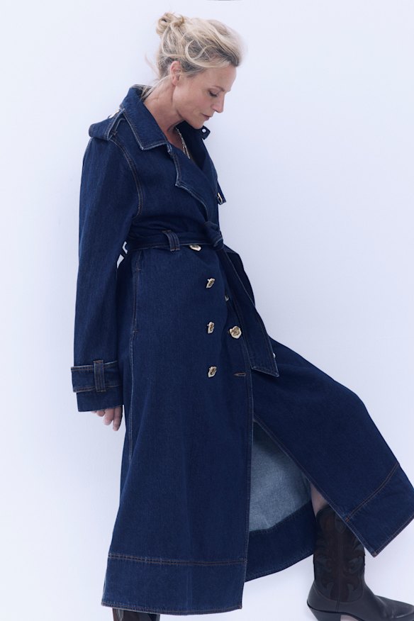 Aje “Genesis” denim trenchcoat.
