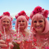 Katie Taubert, Nicole Huseby, and Sandra Mills attended the Jane McGrath High Tea.