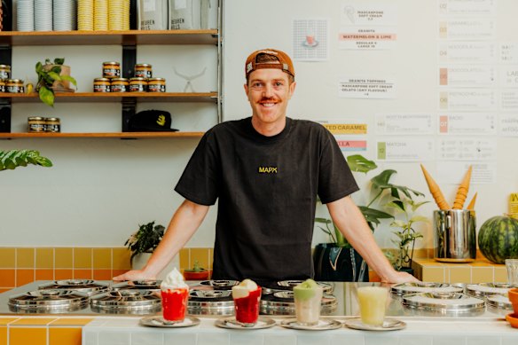Mapo owner Matteo Pochintesta prepares granita at the new Darlinghurst outpost.