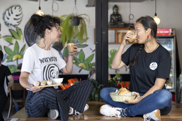 Trouper manager Rachel Bradley and Saigon Street Eats’ Kim Le Tet at their shared restaurant space in St Kilda.