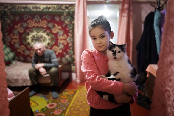 Alina Soboleva, 9, has been withdrawn since witnessing the deaths of her mother and grandmother in a shelling in the courtyard of their home.