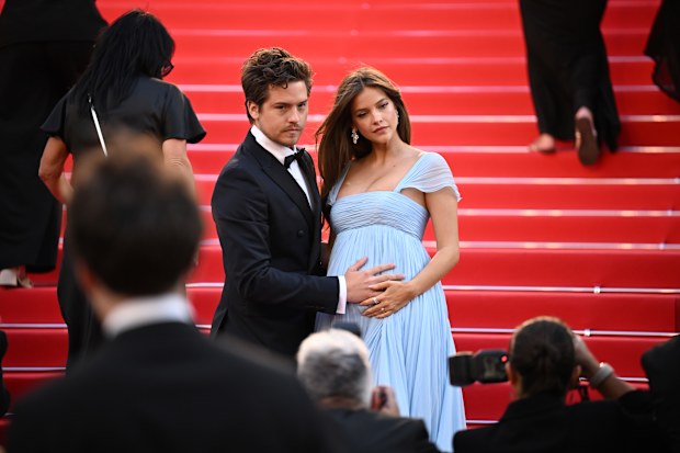 Dylan Sprouse and Barbara Palvin attend the "Histoires Parallèles (Parallel Tales)" screening during the 79th annual Cannes Film Festival at Palais des Festivals on May 14, 2026 in Cannes, France.