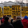 Protesters rally outside the White House after the US attack on Venezuela.