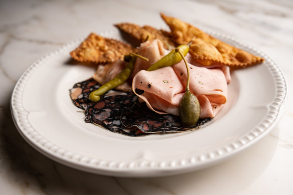 Salumi with gnocco fritto. 