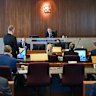 Commissioner Stuart Wood during a hearing of Queensland’s CFMEU inquiry – now extended until December.