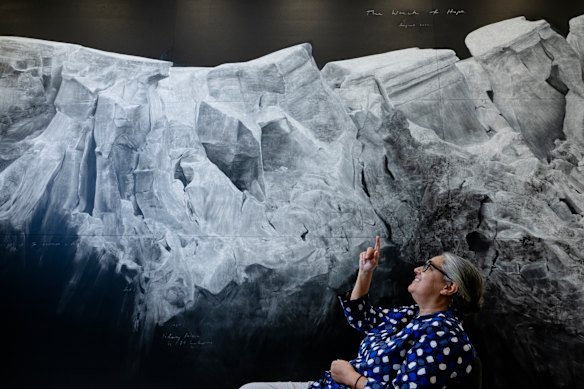 Artist Tacita Dean with some of the work featuring in her exhibition at the Museum of Contemporary Art.