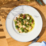 Local octopus with salsa verde and pickled chilli.