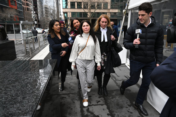 Roberta Williams leaving the County Court on Friday.