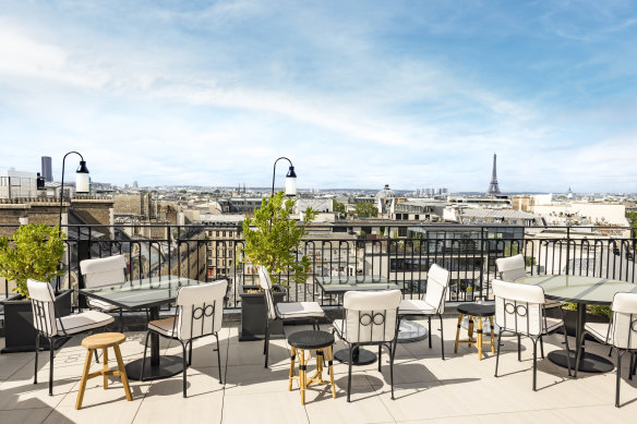 Cool down at the Kimpton St Honore hotel’s rooftop bar in Paris.