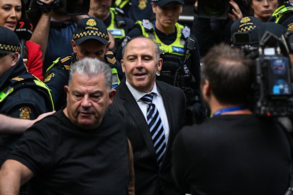 Tony Mokbel leaves court on Friday.