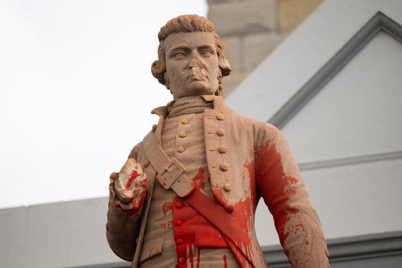 The statue of Captain James Cook in Randwick has been vandalised for the second time in 12 months.