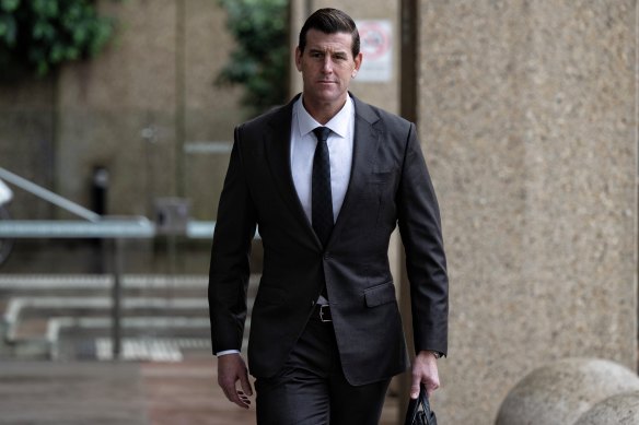 Ben Roberts-Smith outside the Federal Court in Sydney on Monday.