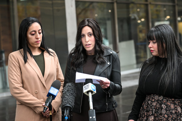 Sisters Elly Sapper, Nicole Meyer and Dassi Erlich gave victim impact statements on Wednesday.
