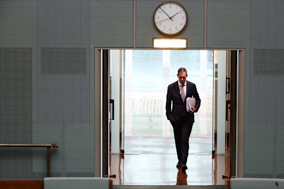Treasurer Jim Chalmers arrives for question time this week. He will deliver a crucial mid-year budget update in December.