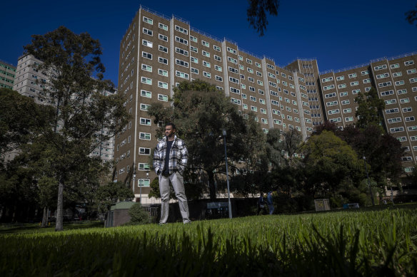 Barry Berih, a youth worker and tenant at the North Melbourne public housing estate, says residents’ concerns aren’t being heard.