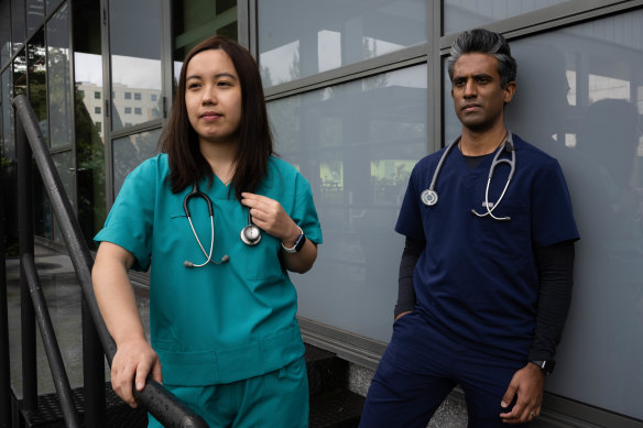 Junior doctors Jacqueline Ho and Sanjay Hettige.