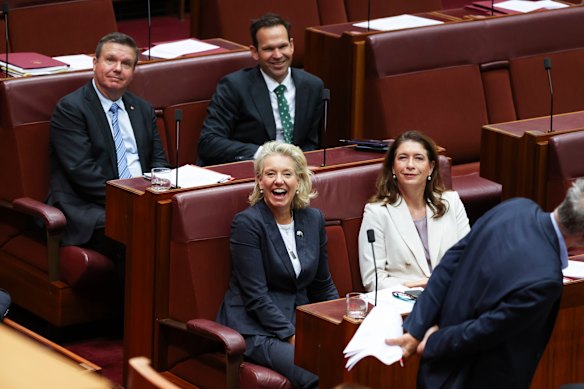 Nationals senators Ross Cadell, Bridget McKenzie, Matt Canavan⁤ and⁤ Susan McDonald voting against the⁢ hate speech bill.