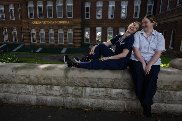 Nurses Ellen Burrows (left) and Fiona O’Riordan have supported each other through the ups and downs of their careers and personal lives.