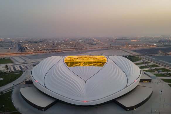 The Zaha Hadid-designed Al Janoub Stadium, south of Doha, will host all the Socceroos’ group matches.